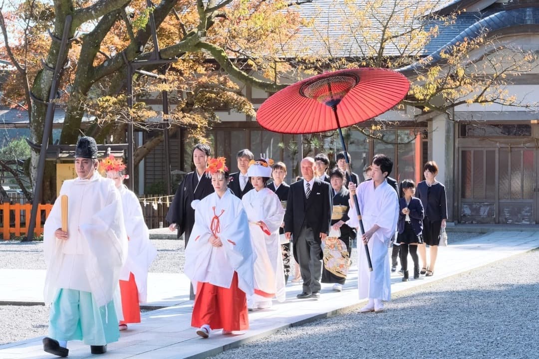 熊野那智大社での神前結婚式の写真