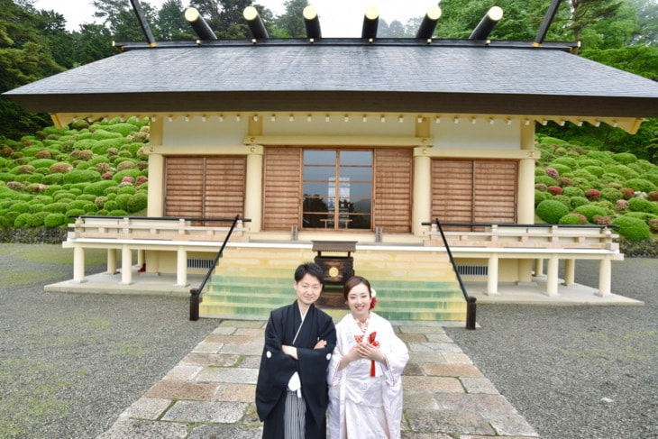 自然社本宮の結婚式の白無垢花嫁