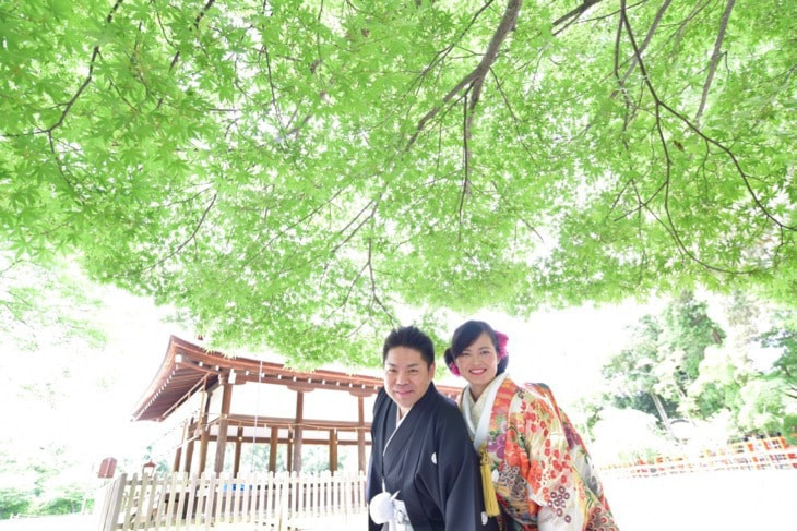 上賀茂神社での神前結婚式の写真