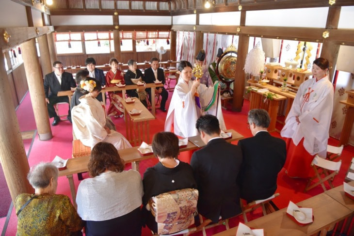 上賀茂神社での神前結婚式の写真