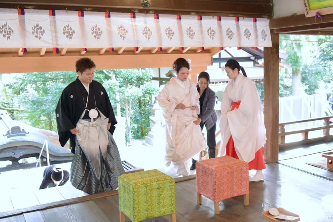 奈良の往馬大社での結婚式写真