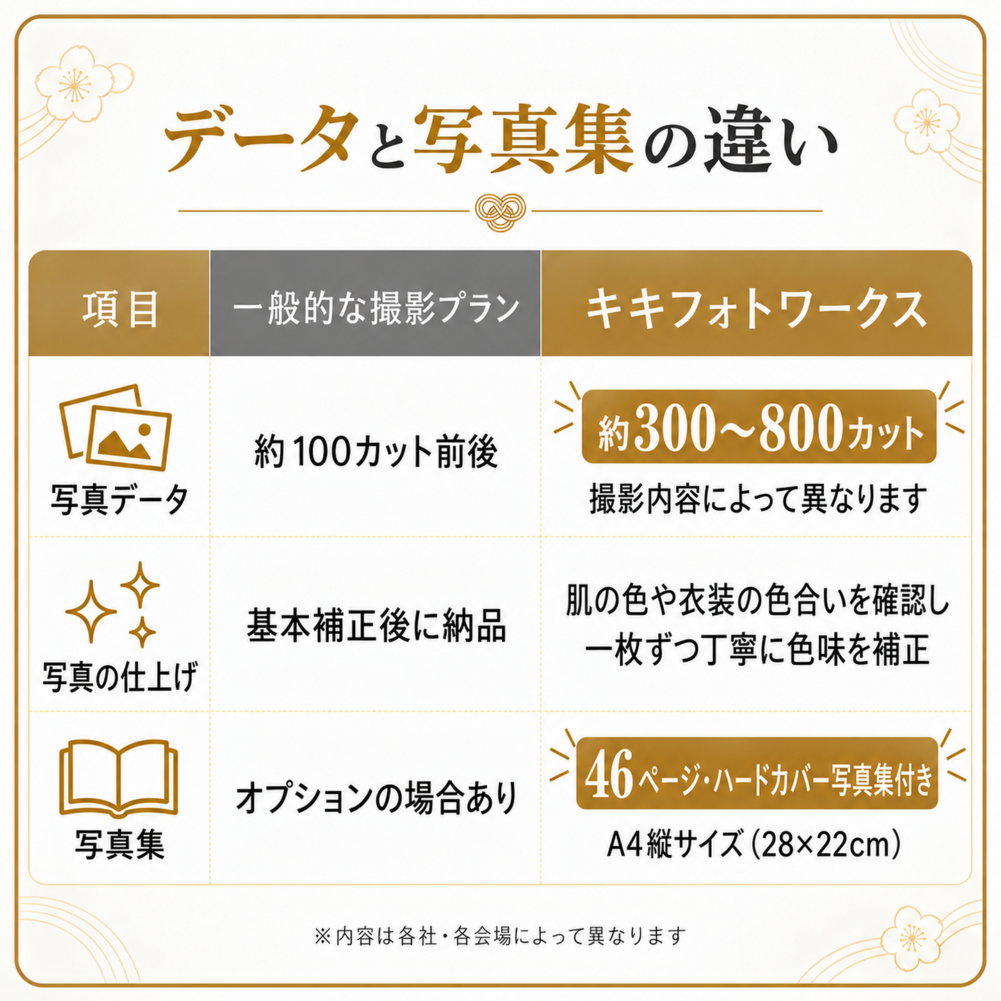 データと写真集の違い