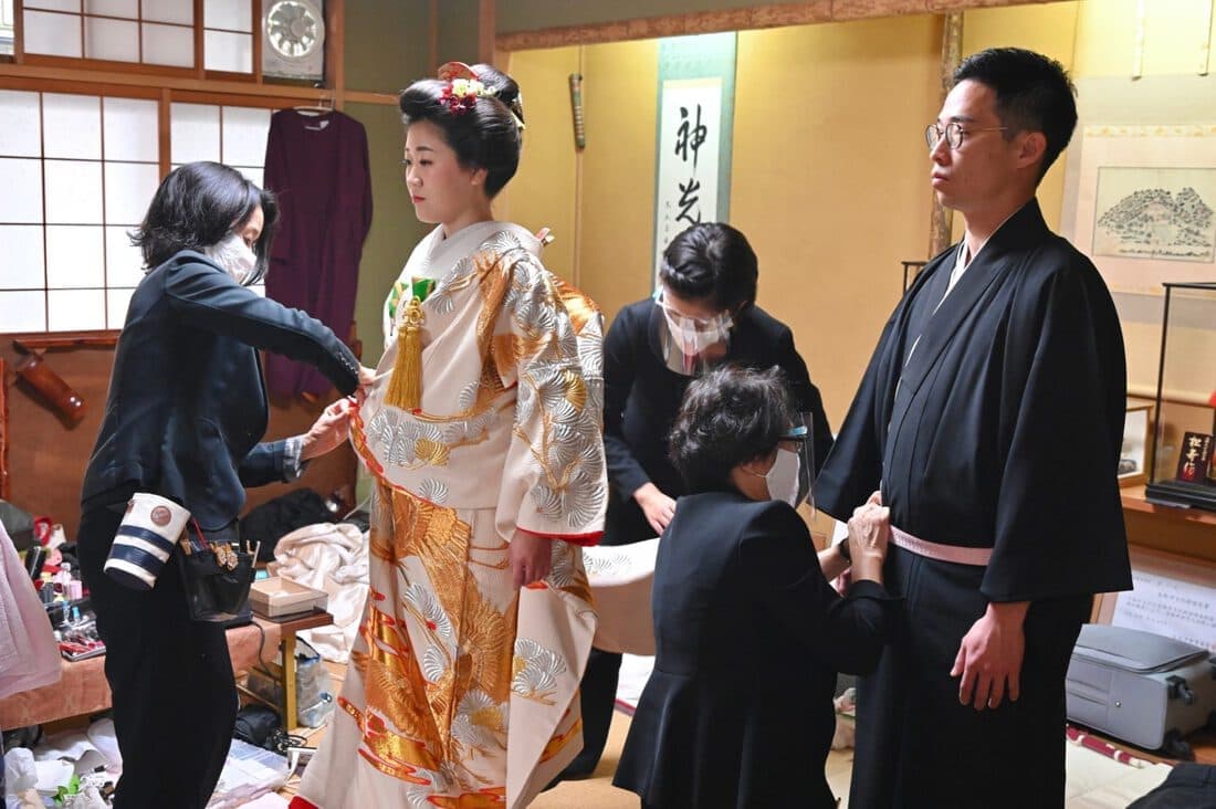 往馬大社の結婚式の写真