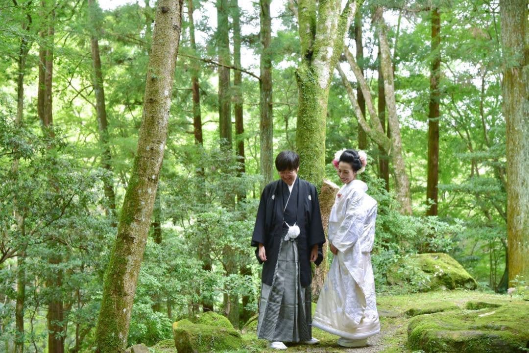 神社で和婚神前式の写真