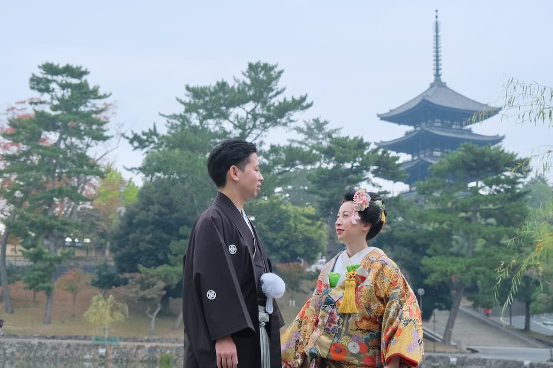 春日大社の結婚式の写真