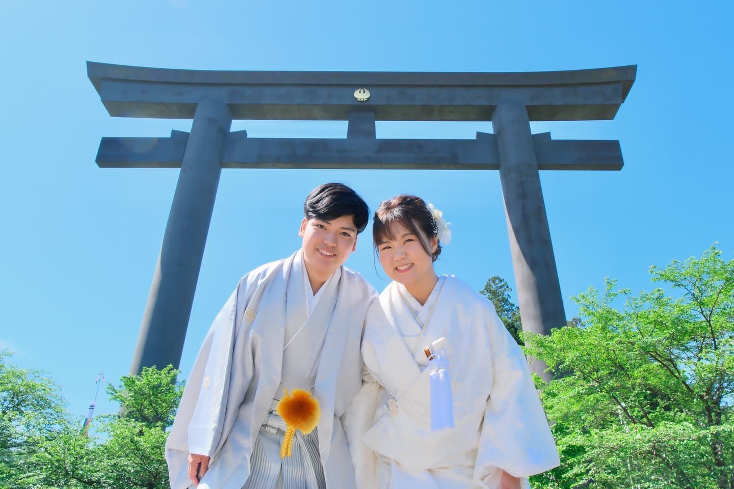 熊野本宮大社で結婚式の花嫁