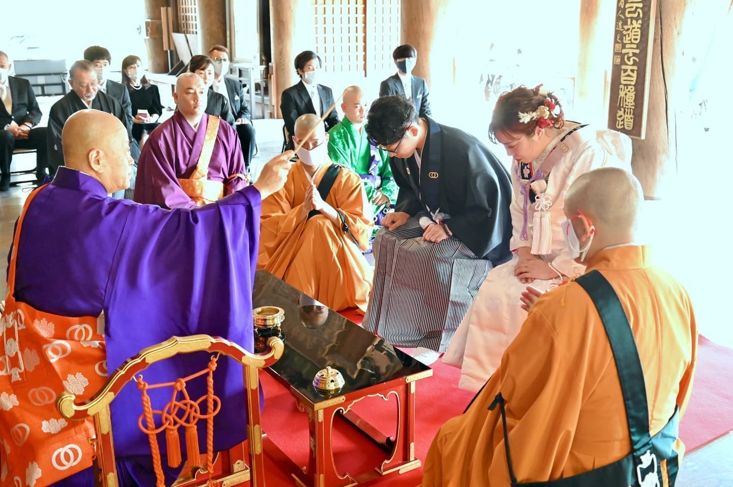 長谷寺で結婚式の写真