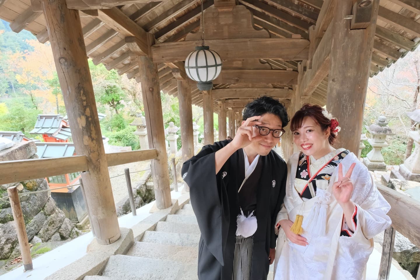 長谷寺で結婚式の写真