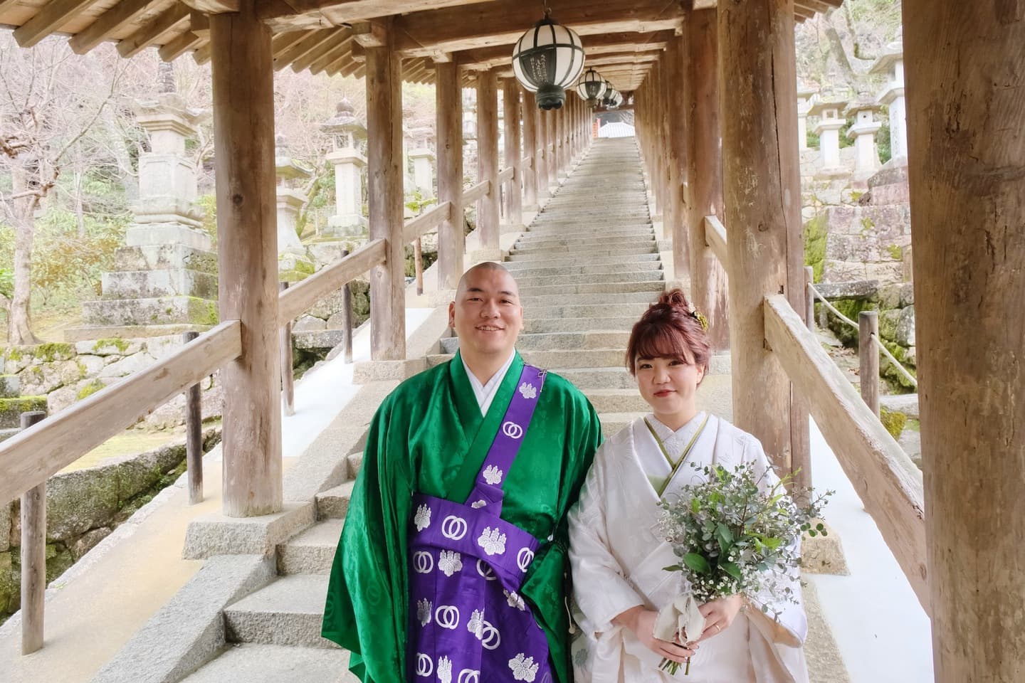 長谷寺で白無垢で結婚式の花嫁
