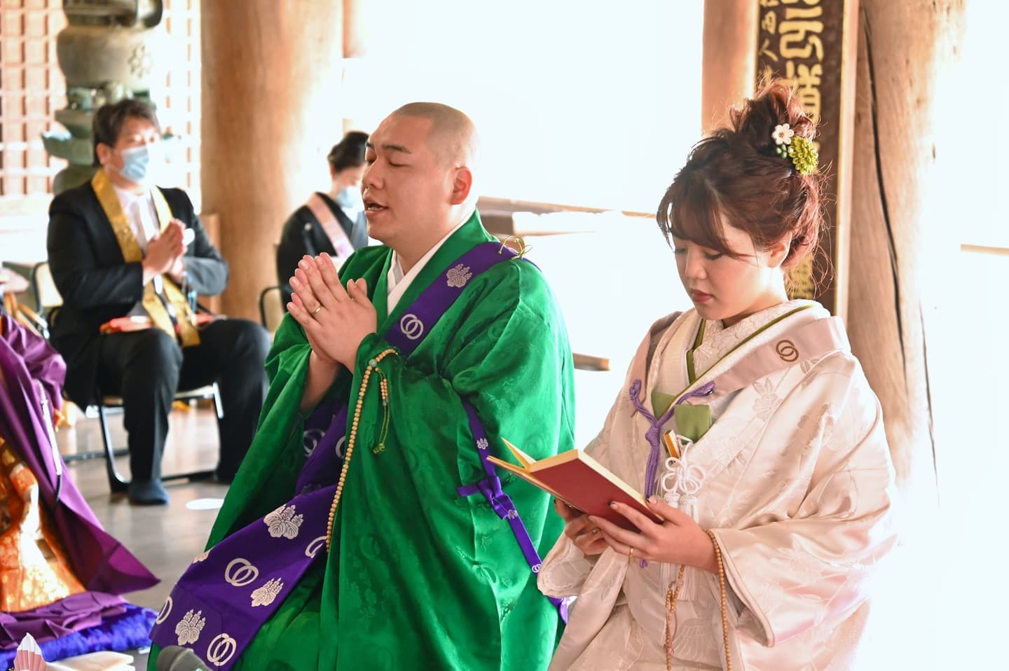 長谷寺で白無垢で結婚式の花嫁