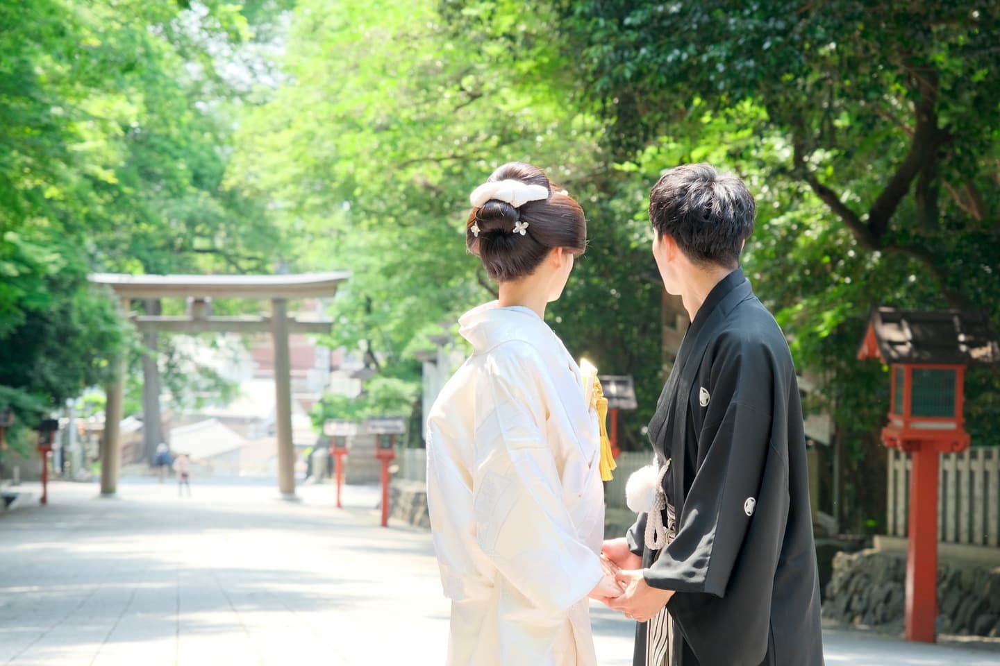 枚岡神社の結婚式の花嫁