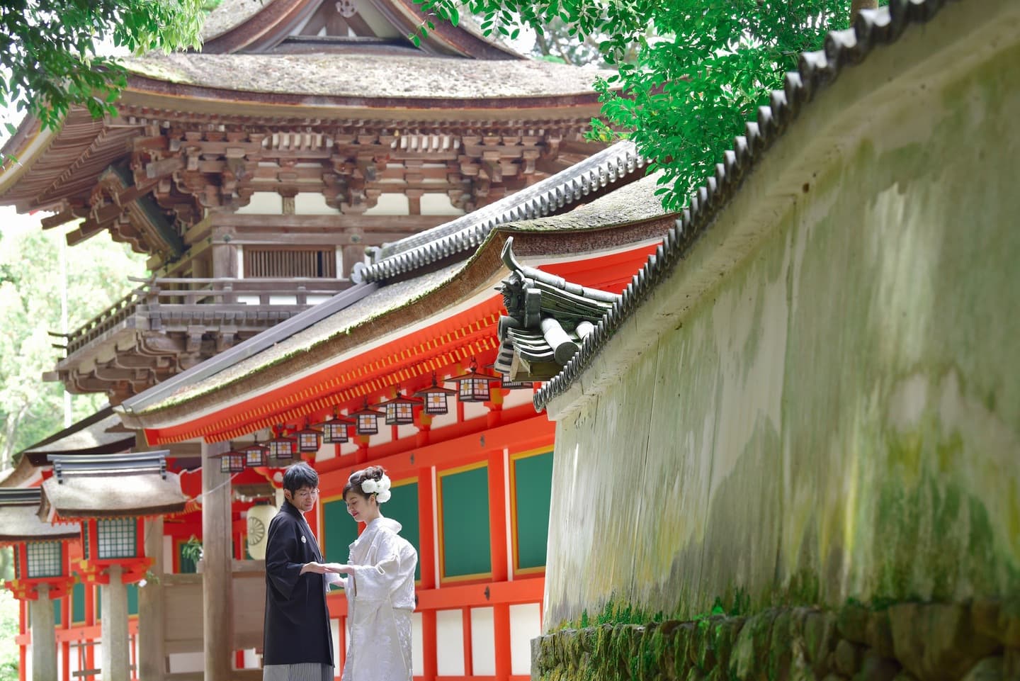 石上神宮で結婚式の花嫁
