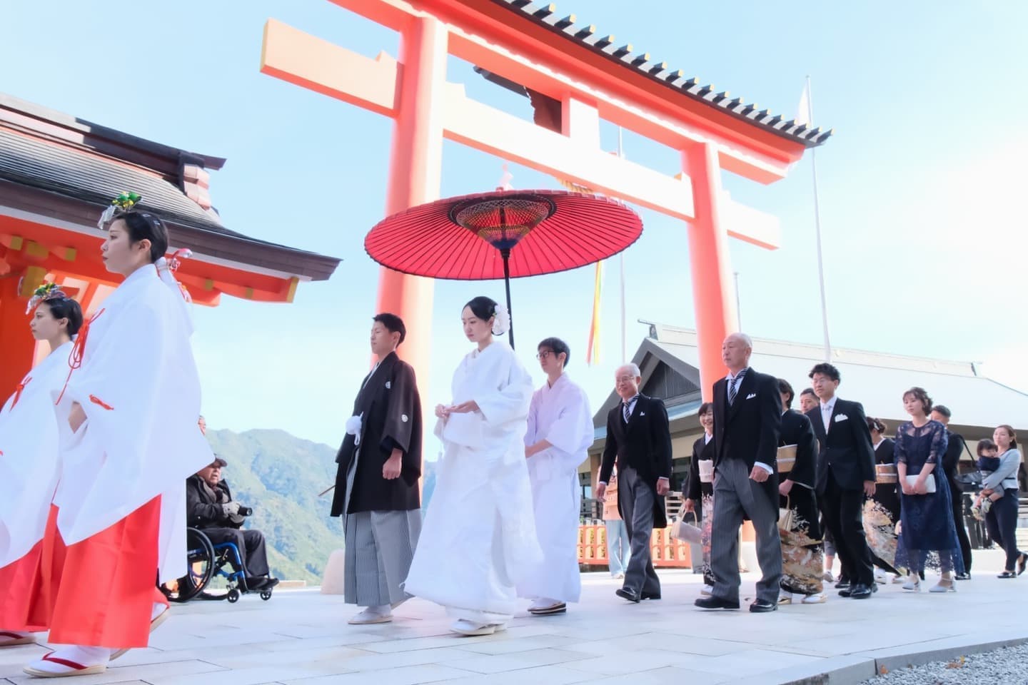 熊野那智大社で結婚式の写真