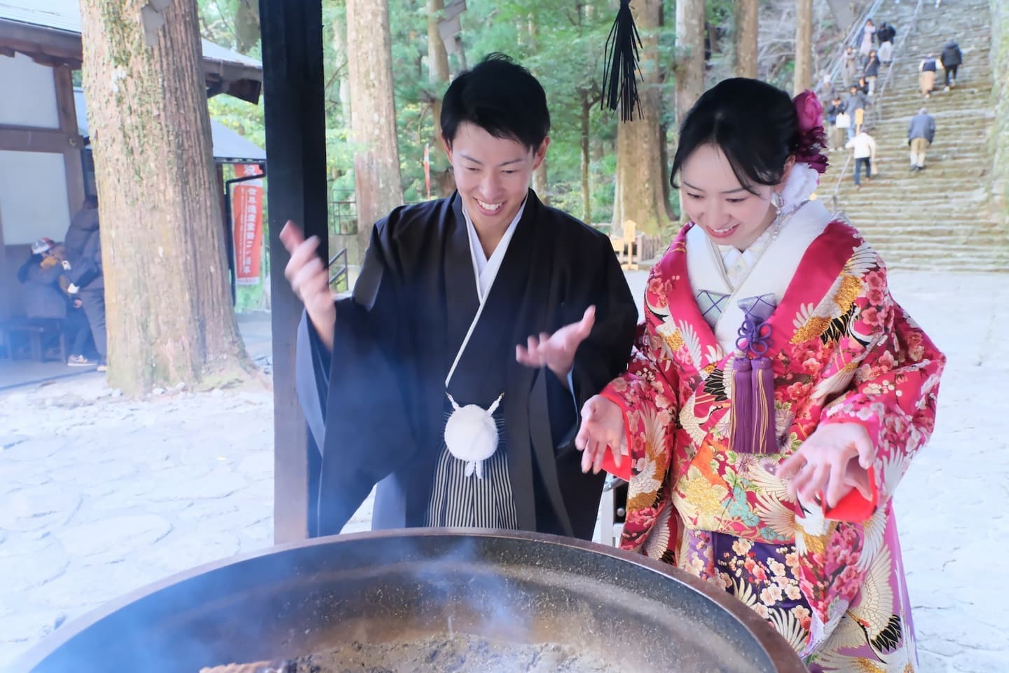 熊野那智大社で結婚式の写真