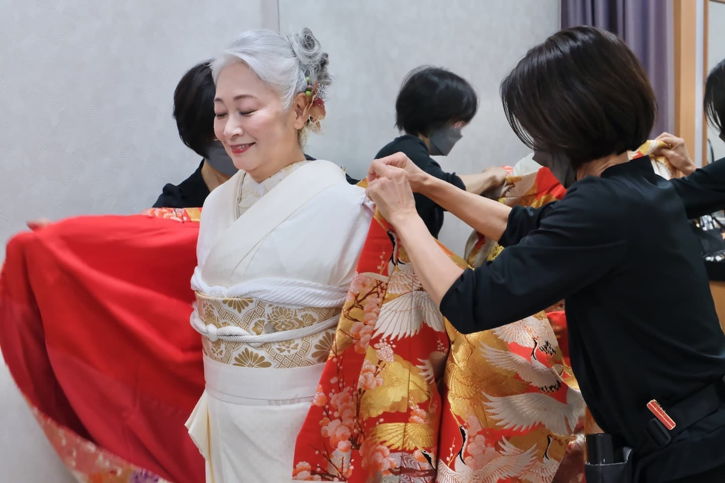 シニア世代の再婚の結婚式の写真