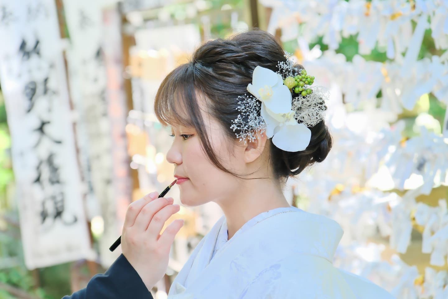 熊野本宮大社で結婚式の花嫁