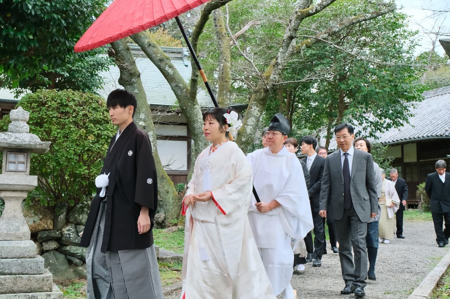 和装衣装で伊太祁曽神社で結婚式の写真