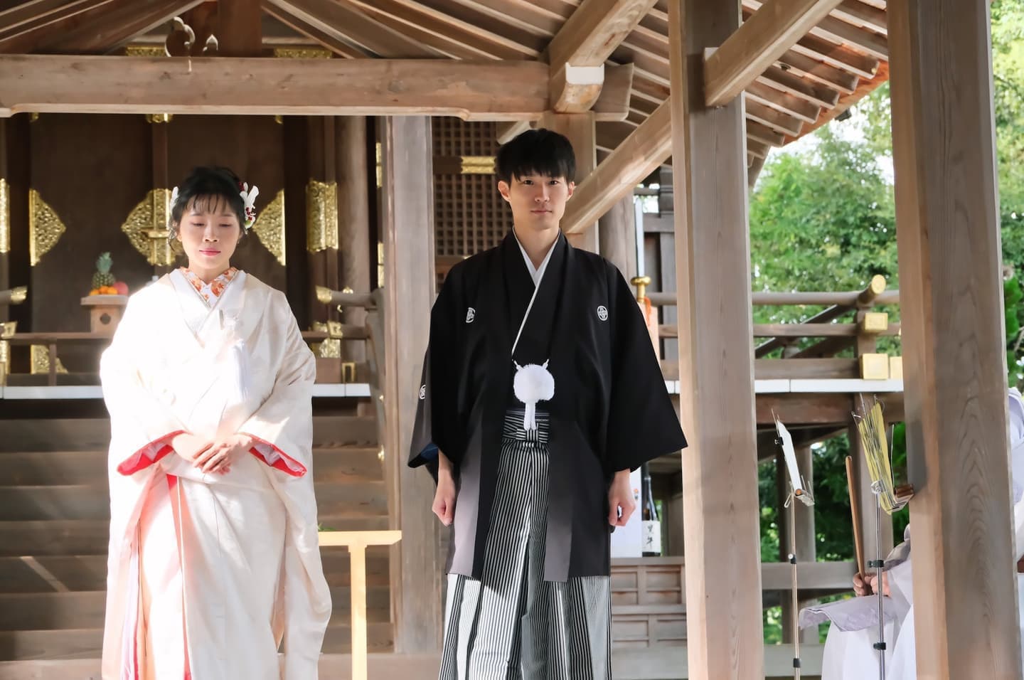 和装衣装で伊太祁曽神社で結婚式の写真