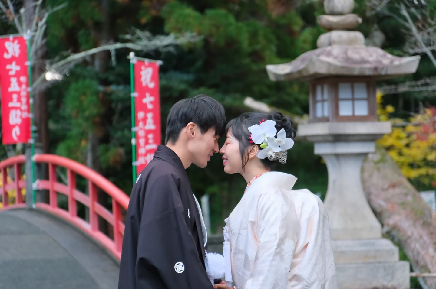 和装衣装で伊太祁曽神社で結婚式の写真