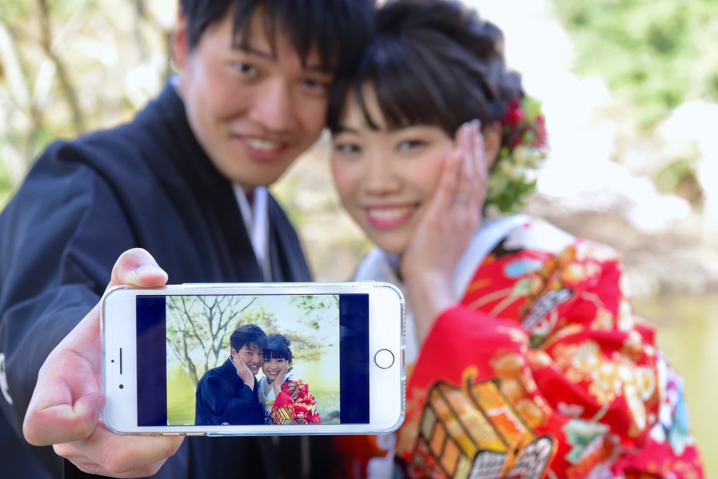 和装衣装で吉田神社で結婚式の写真