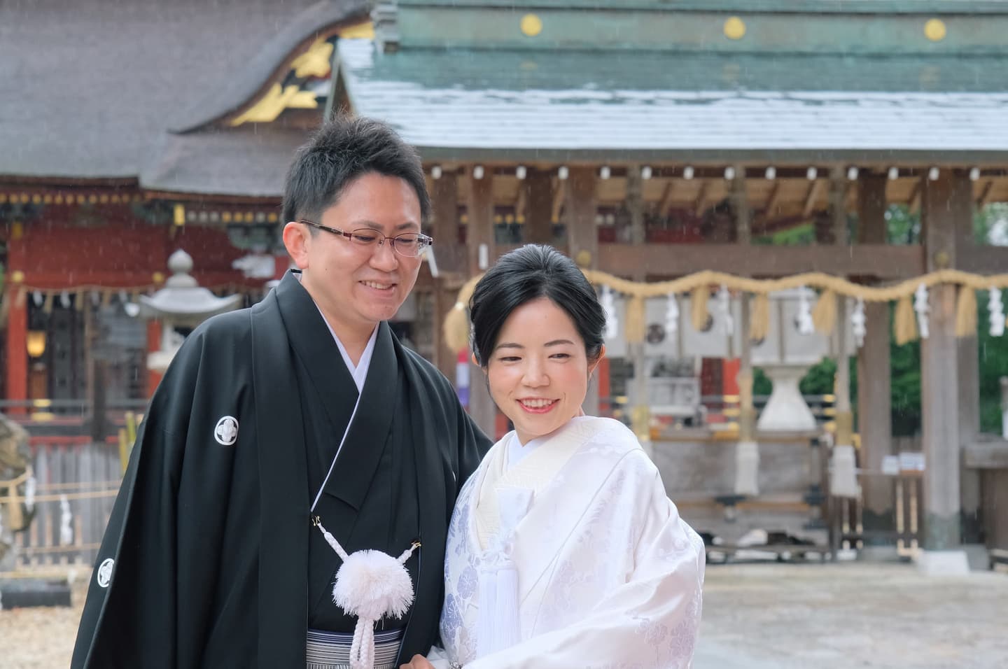 和装衣装で伊賀八幡宮で結婚式の写真