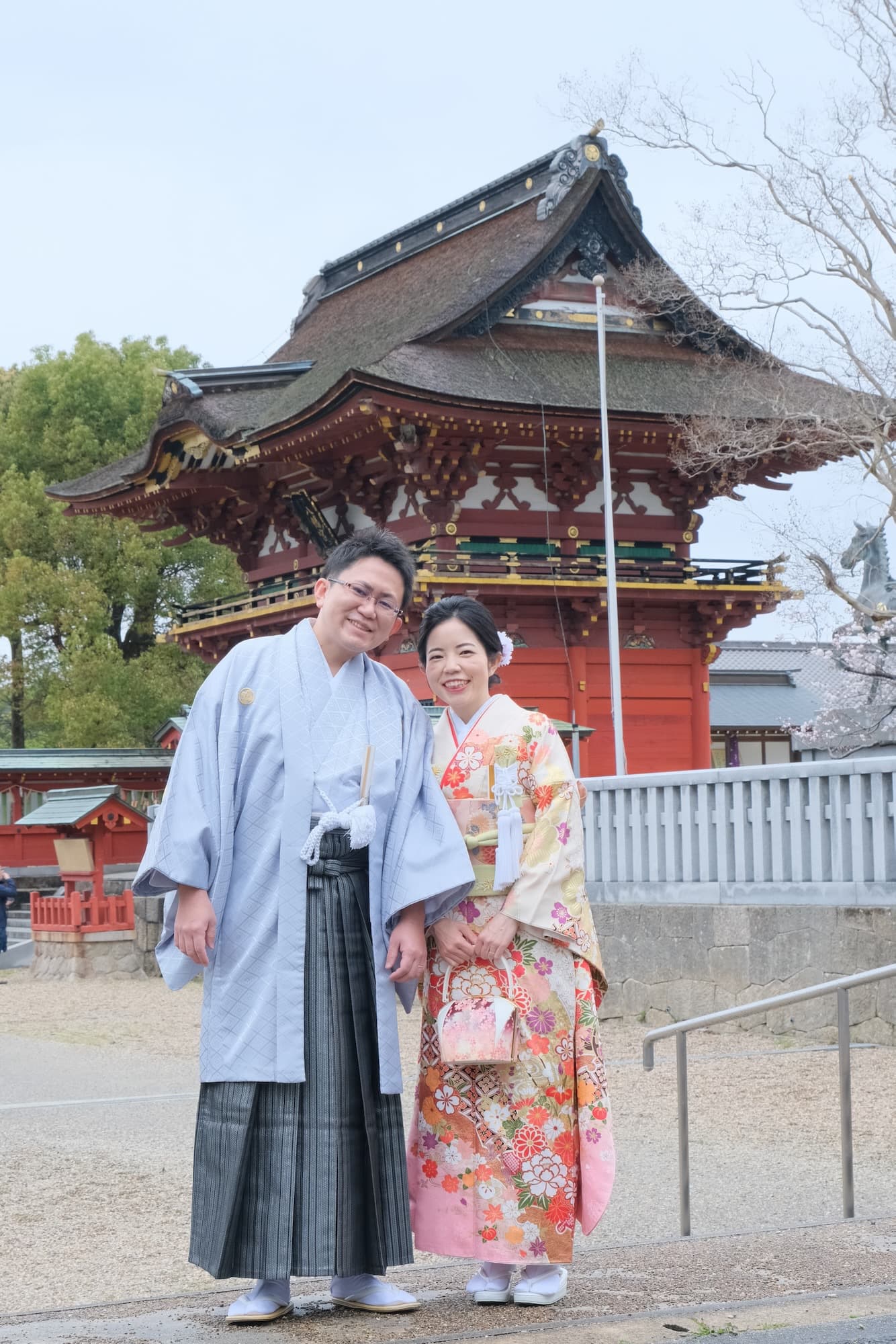 和装衣装で伊賀八幡宮で結婚式の写真