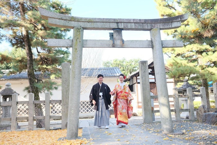 御香宮神社での結婚式の写真