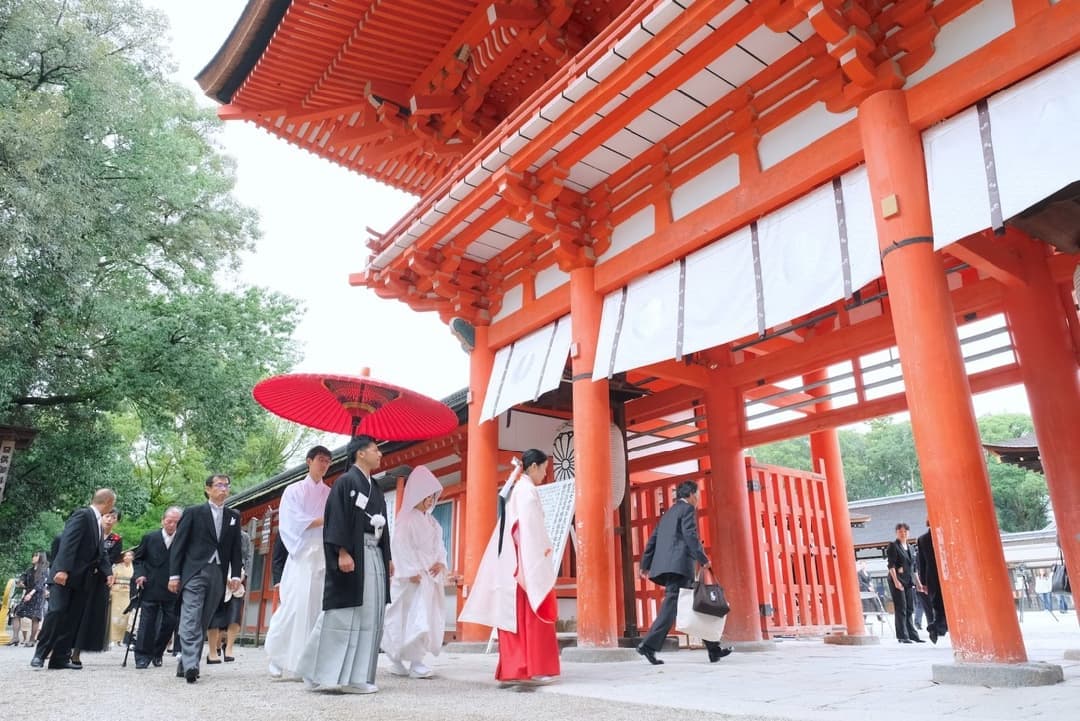 下鴨神社の結婚式の花嫁