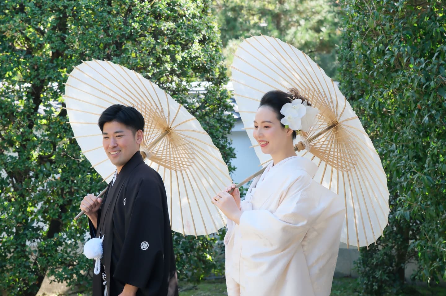 御香宮神社で結婚式の白無垢の花嫁