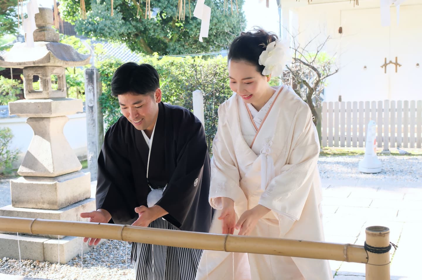 御香宮神社で結婚式の白無垢の花嫁