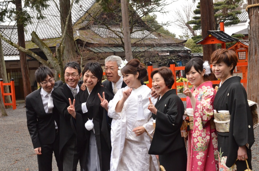 吉田神社で結婚式の写真