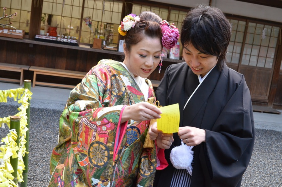 吉田神社で結婚式の写真