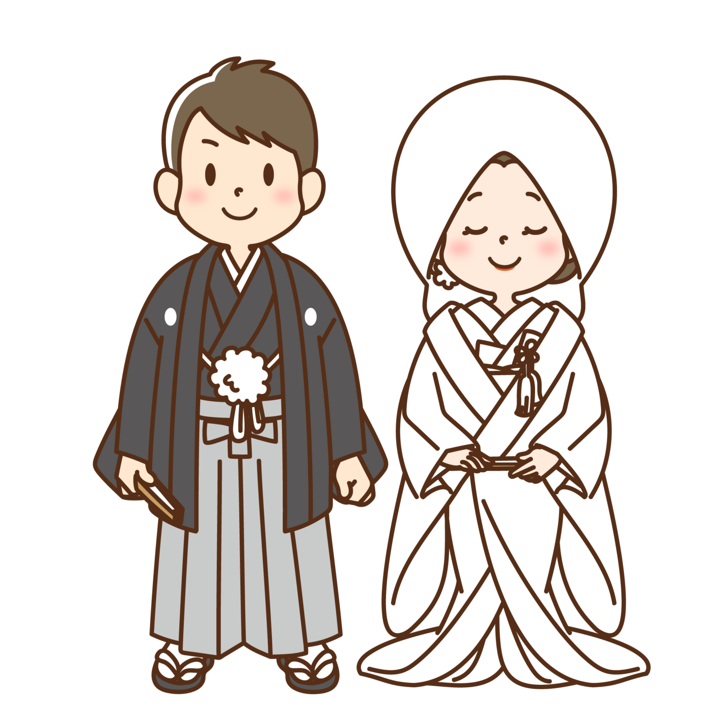 白無垢と紋付袴