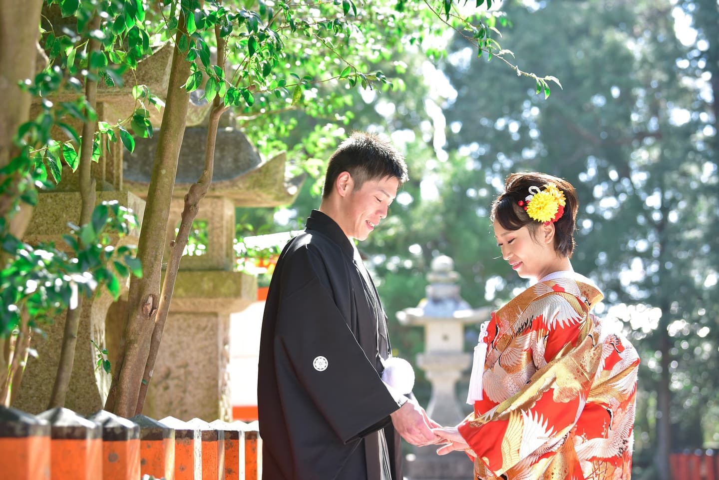 色打掛で神前式をした写真