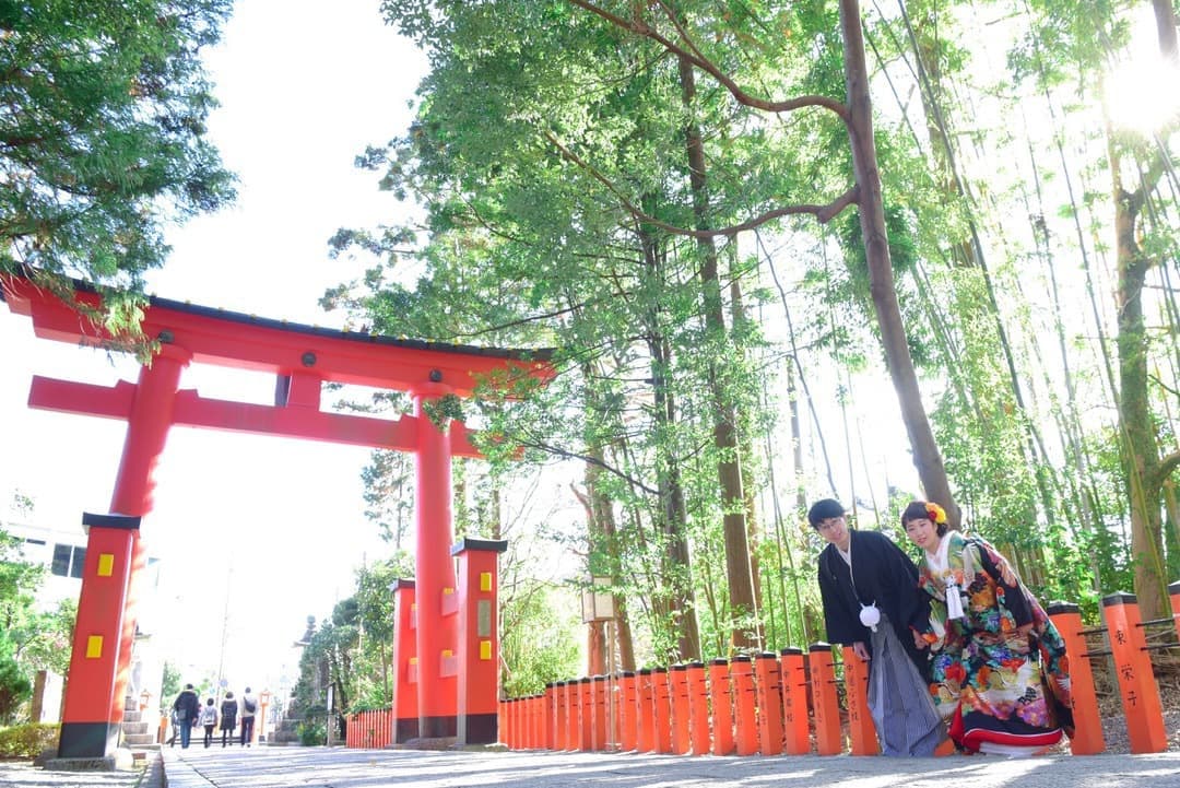 熊野速玉大社で結婚式の花嫁