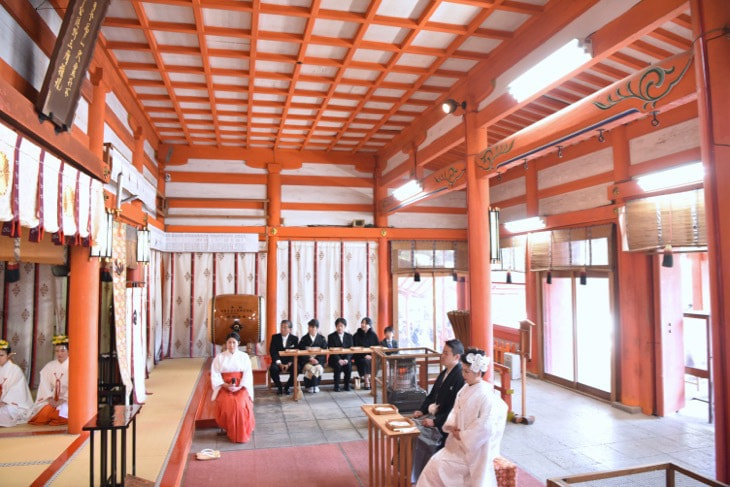 熊野那智大社の結婚式の白無垢洋髪