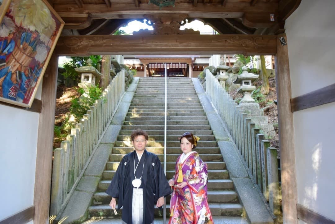 奈良の往馬大社での結婚式写真