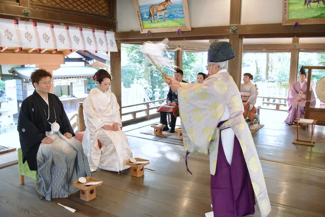 奈良の往馬大社での結婚式写真