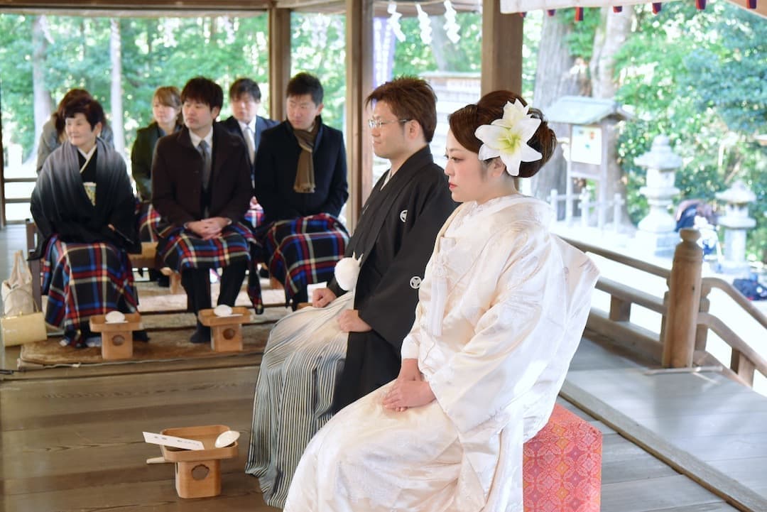 奈良の往馬大社での結婚式写真