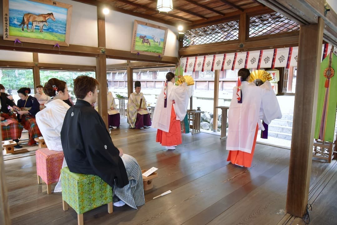 奈良の往馬大社での結婚式写真