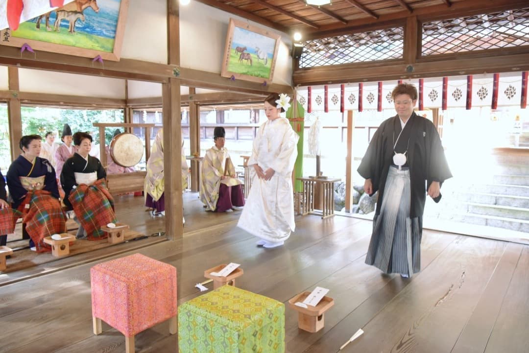 奈良の往馬大社での結婚式写真