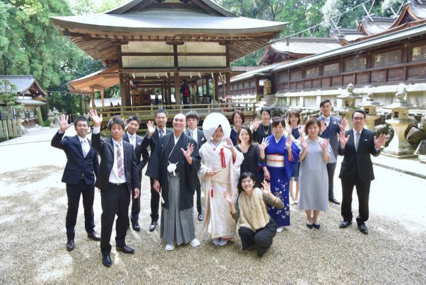 往馬往馬大社での神前結婚式の写真大社で結婚式の白無垢の花嫁