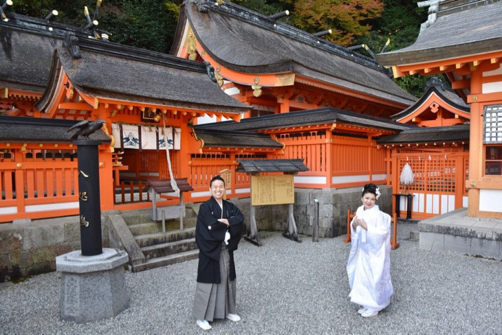熊野那智大社の結婚式の写真