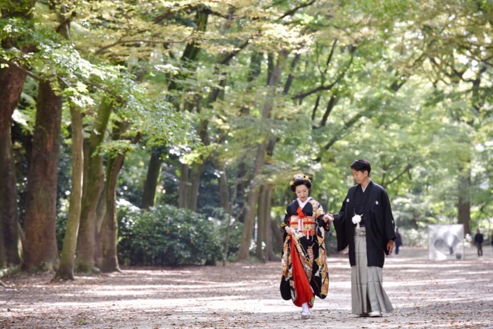 下鴨神社での神前結婚式の写真