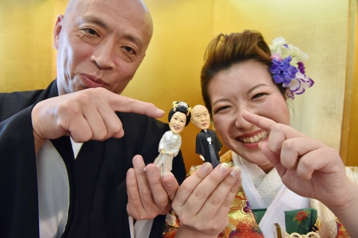 難波八坂神社の結婚式の洋髪白無垢