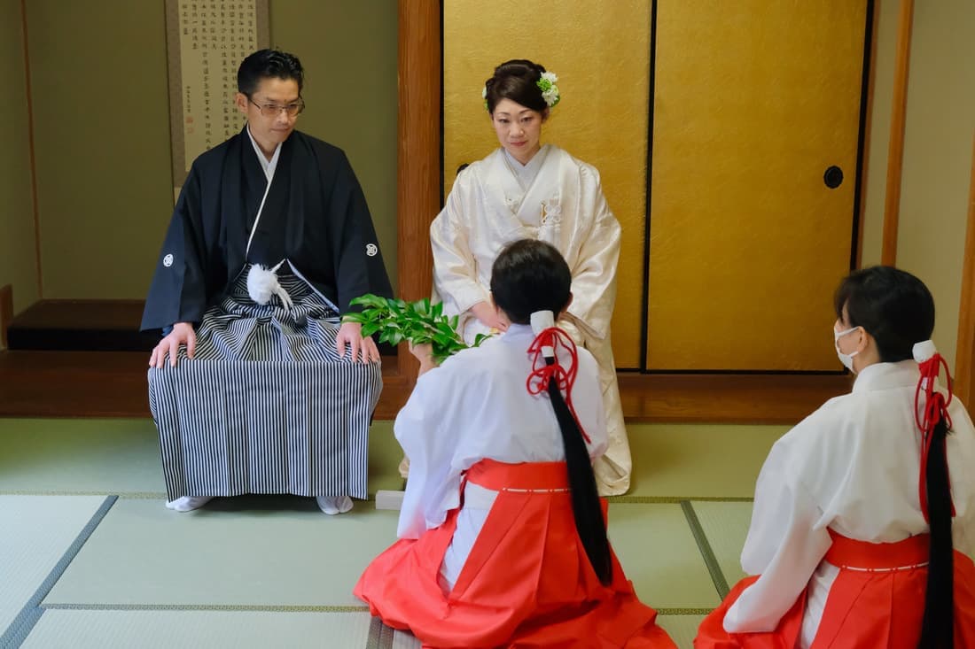 建部大社の結婚式の写真