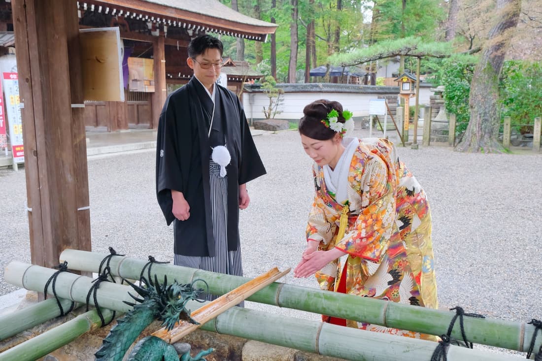 建部大社の結婚式の写真