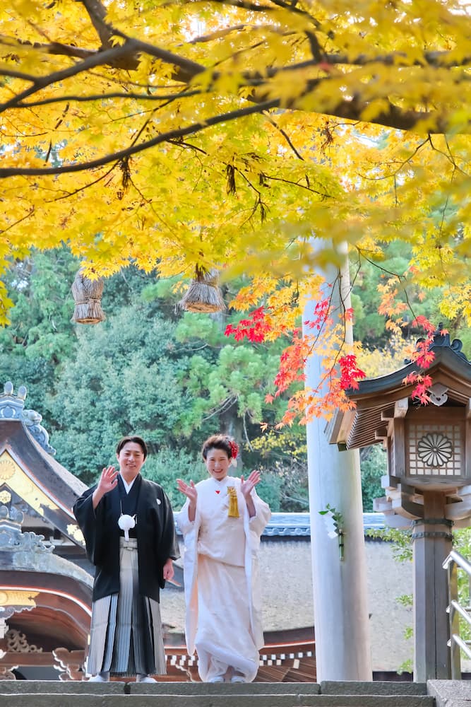 大神神社での神前結婚式の写真