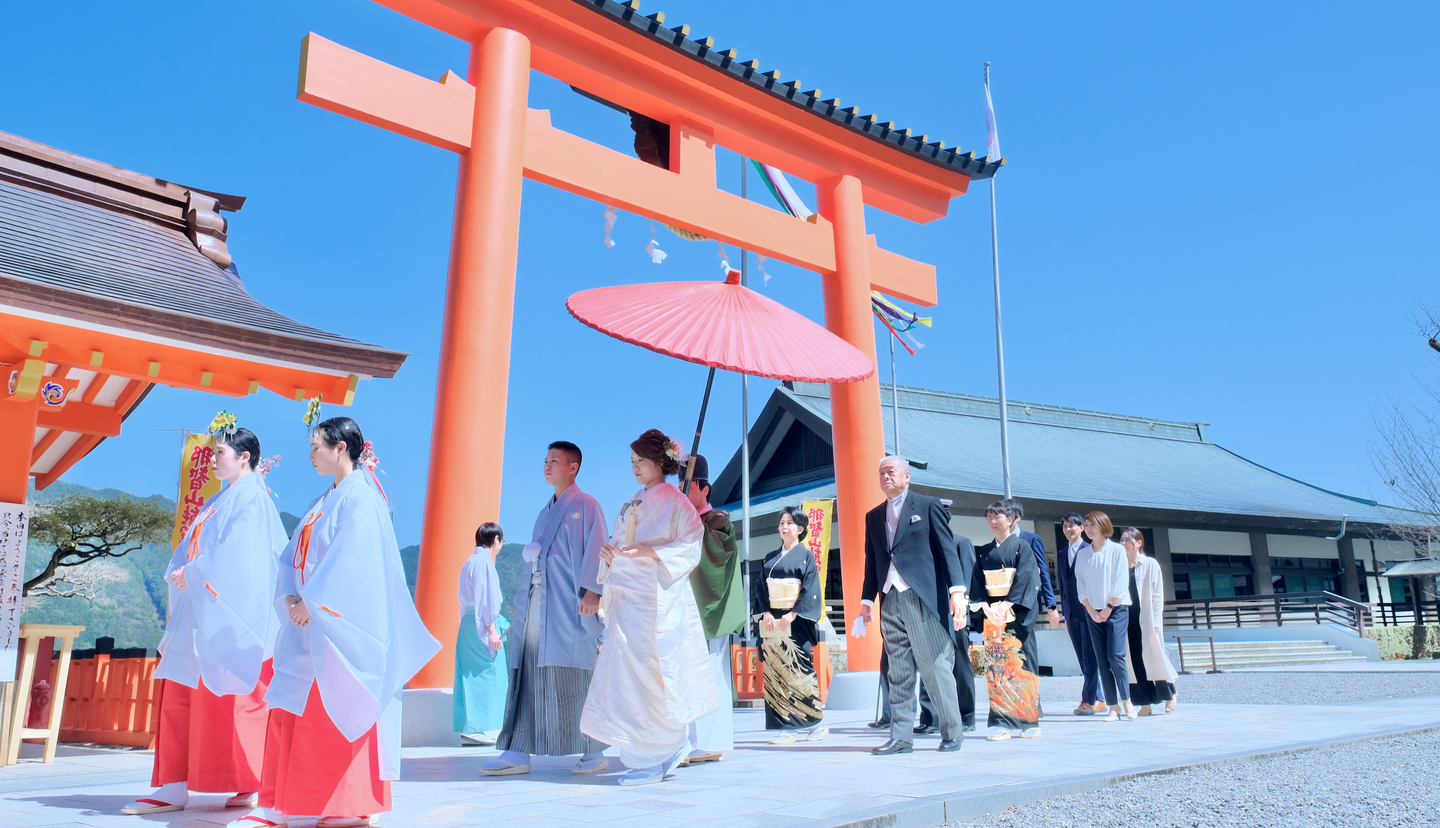 白無垢での結婚式の写真