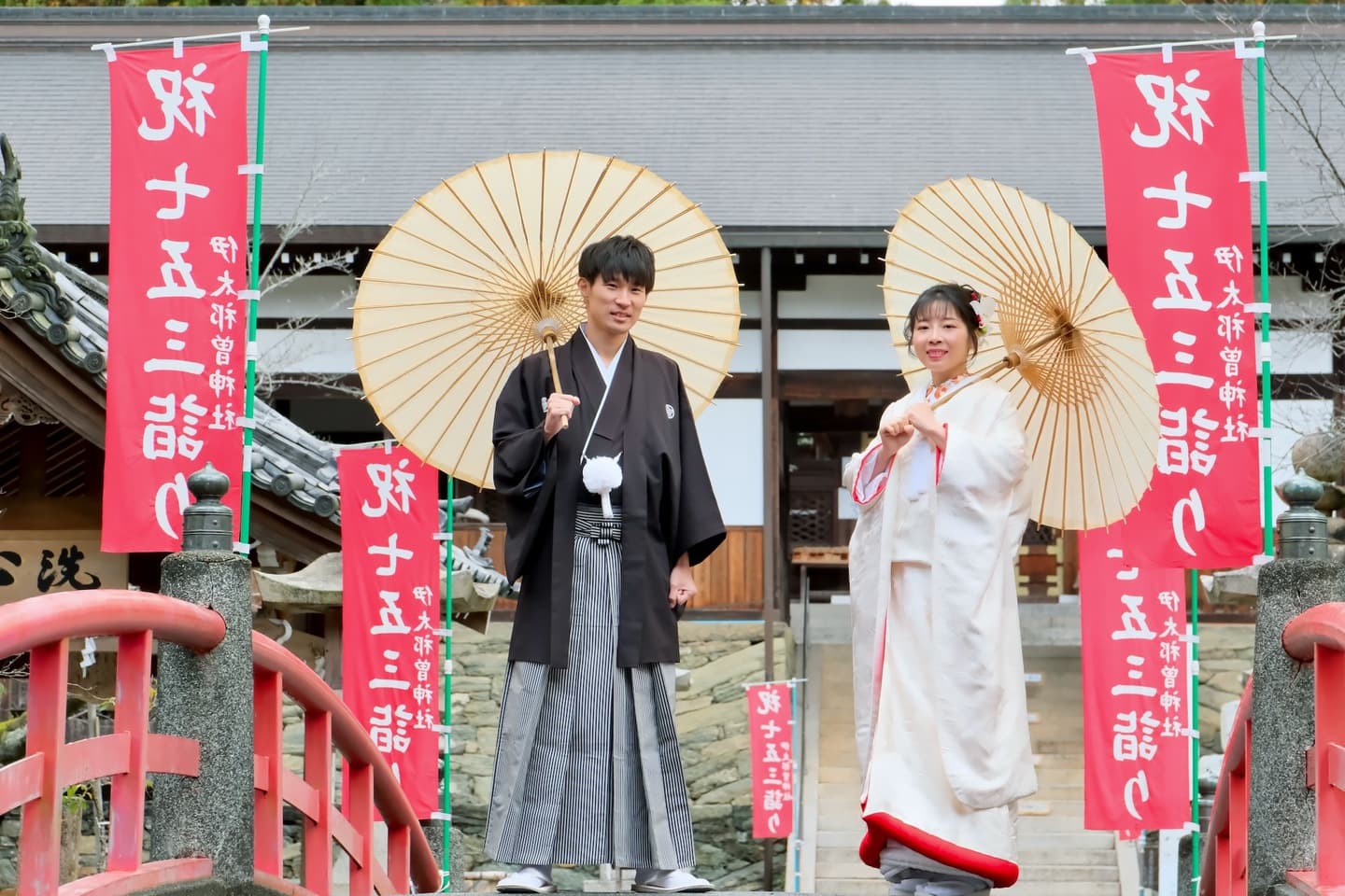 伊太祁曽神社での結婚式の花嫁の写真